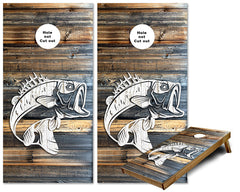 Rustic Fish and Deer cornhole wraps