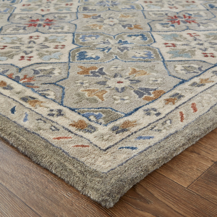 The Rug Corner Feizy Rylan Transitional Floral & Botanical - Taupe/Ivory/Red  Rylan Transitional Floral & Botanical - Taupe/Ivory/Red