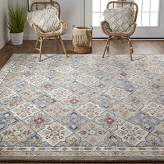The Rug Corner Feizy Rylan Transitional Floral & Botanical - Taupe/Ivory/Red  Rylan Transitional Floral & Botanical - Taupe/Ivory/Red