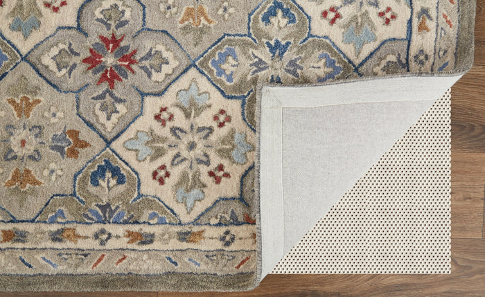 The Rug Corner Feizy Rylan Transitional Floral & Botanical - Taupe/Ivory/Red  Rylan Transitional Floral & Botanical - Taupe/Ivory/Red