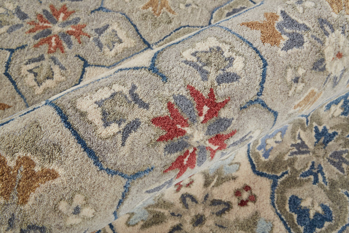 The Rug Corner Feizy Rylan Transitional Floral & Botanical - Taupe/Ivory/Red  Rylan Transitional Floral & Botanical - Taupe/Ivory/Red
