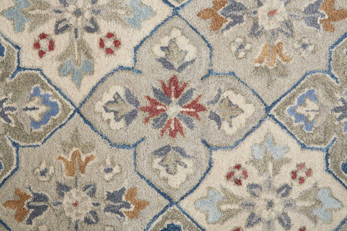 The Rug Corner Feizy Rylan Transitional Floral & Botanical - Taupe/Ivory/Red  Rylan Transitional Floral & Botanical - Taupe/Ivory/Red