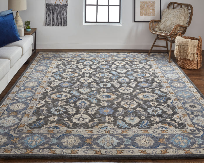 The Rug Corner Feizy Rylan Transitional Oriental - Taupe/Blue/Ivory
