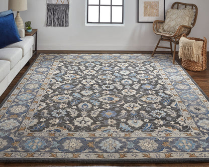 The Rug Corner Feizy Rylan Transitional Oriental - Taupe/Blue/Ivory
