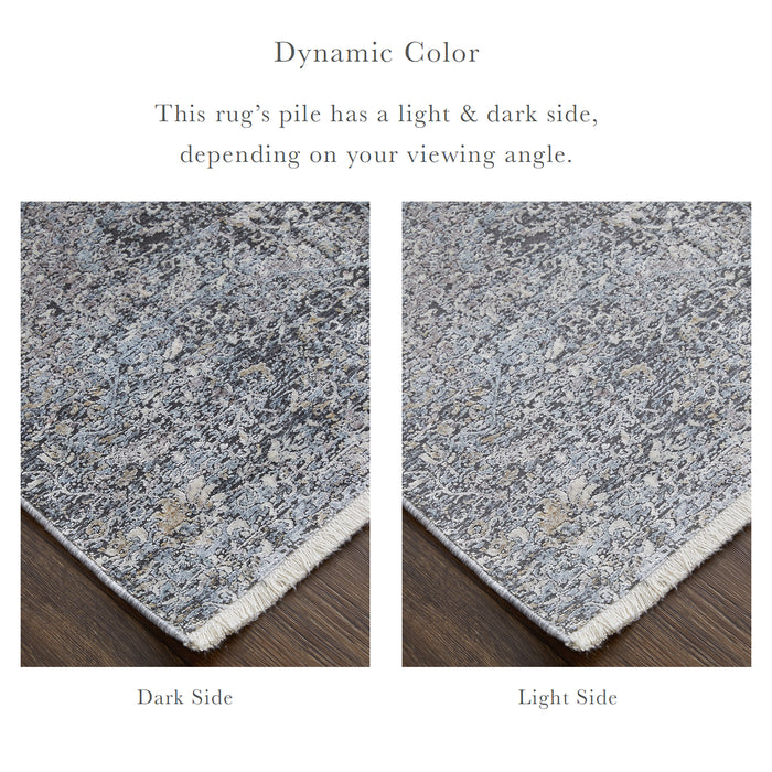 The Rug Corner Feizy Sarrant Transitional Distressed - Gray/Silver/Ivory  Sarrant Transitional Distressed - Gray/Silver/Ivory
