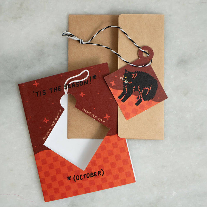 Scaredy Cat Season Ornament Card