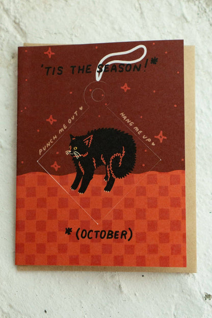 Scaredy Cat Season Ornament Card