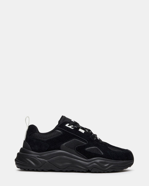 SHILOH Black Multi Low-Top Lace-Up Chunky Men's Sneaker | Steve Madden