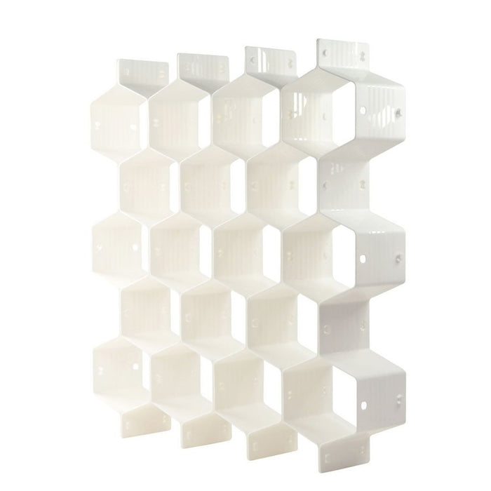 ShineMe 8pcs DIY Drawer Divider Organizer Honeycomb Household Thickening Housing Spacer Sub-grid Storage for Home Tidy Cabinet Closet Stationary Makeup Socks Underwear Scarves (White)