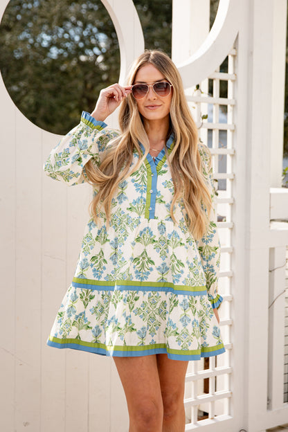Garden Estate Printed Cream Dress
