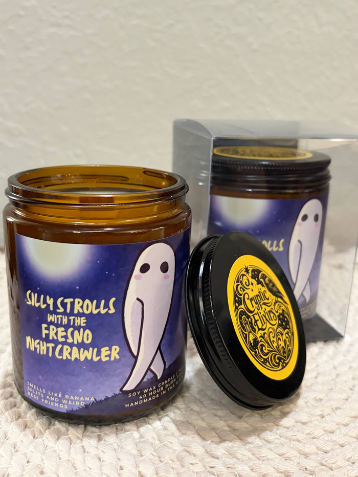 Silly Strolls with the Fresno Nightcrawler Candle