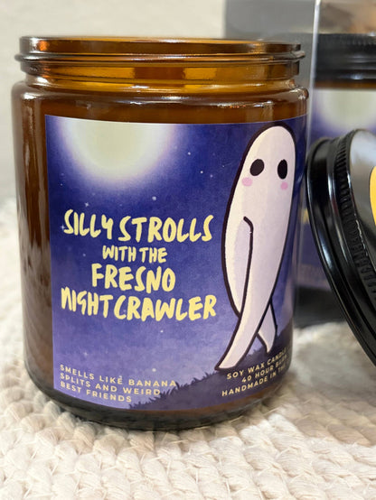 Silly Strolls with the Fresno Nightcrawler Candle