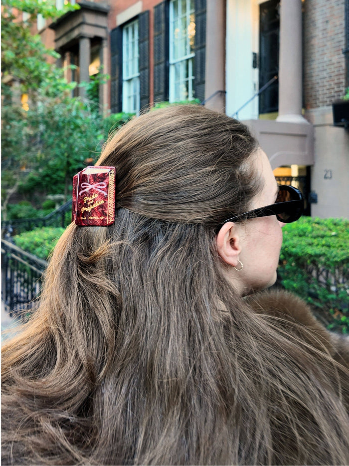 Solar Eclipse Hand-painted Pride & Prejudice Book Hair Claw