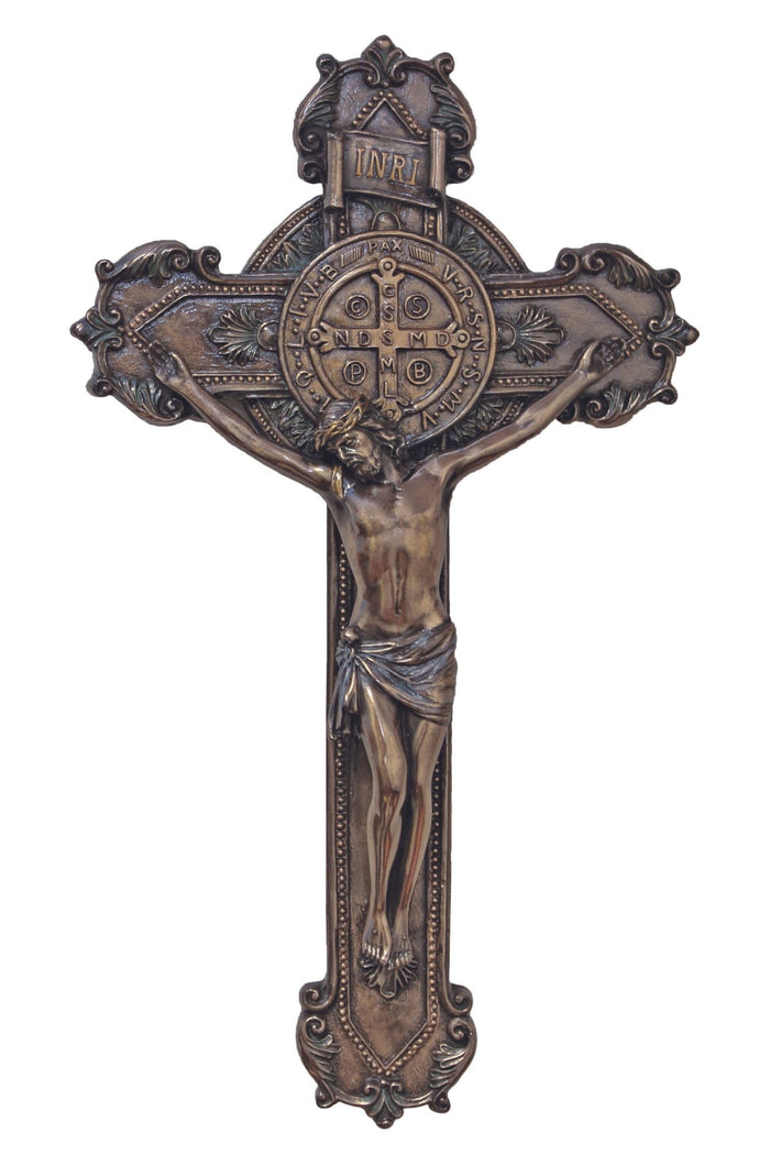 St. Benedict Crucifix in Cold Cast Bronze 11"