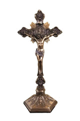 Standing St. Benedict Crucifix in Cold Cast Bronze 9.5"