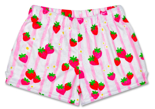 Strawberry Stripes Plush Shorts by Iscream at Confetti Gift and Party Tuscaloosa Alabama
