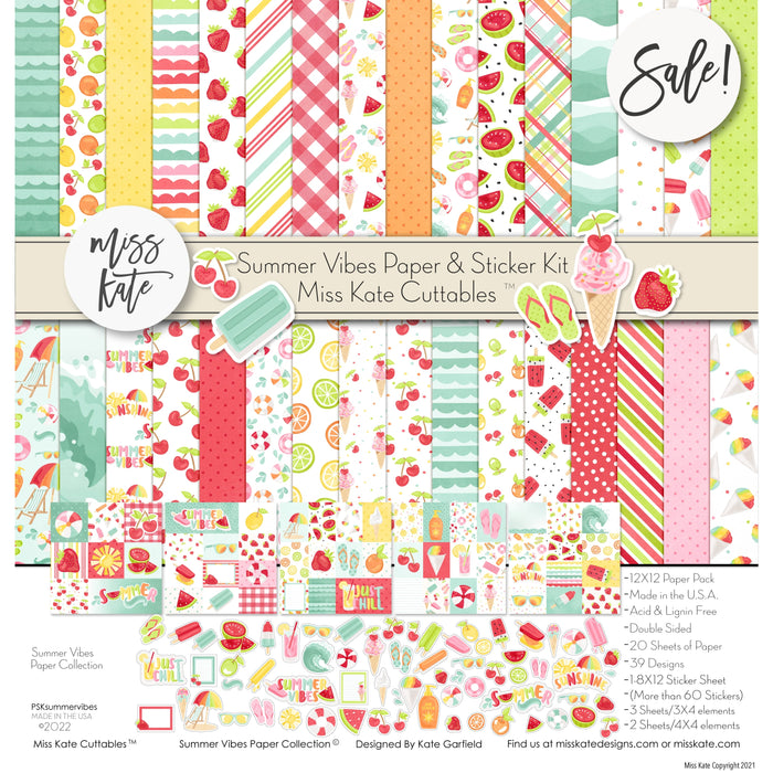Summer Vibes - Paper & Sticker Kit 12X12 (Ds)