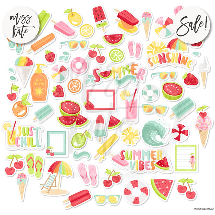Summer Vibes - Paper & Sticker Kit 12X12 (Ds)