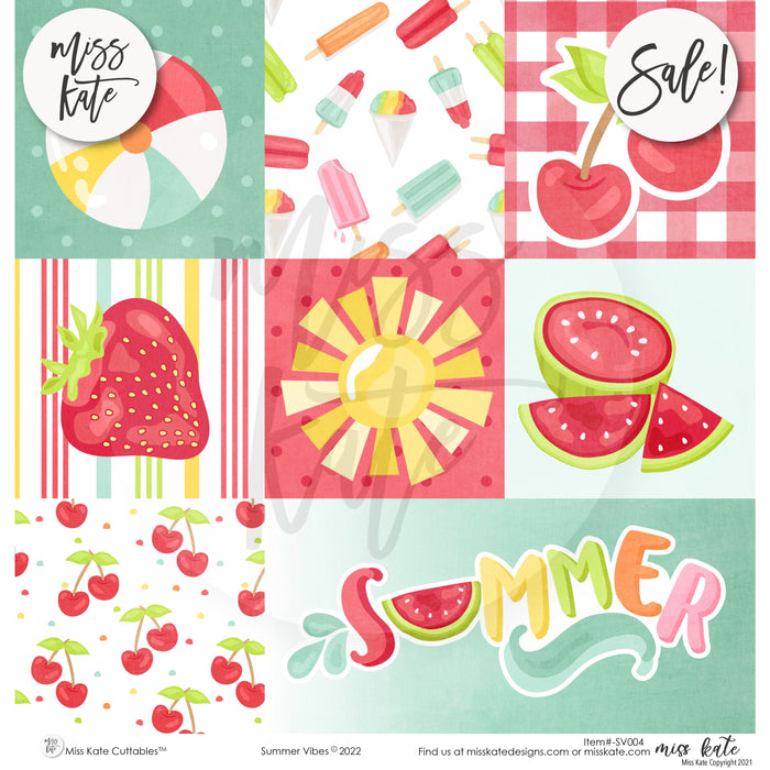 Summer Vibes - Paper & Sticker Kit 12X12 (Ds)