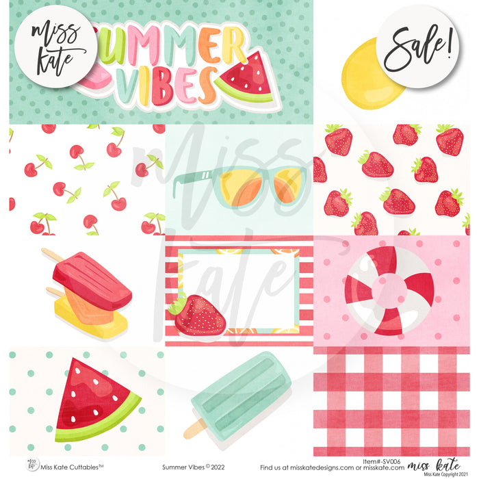 Summer Vibes - Paper & Sticker Kit 12X12 (Ds)