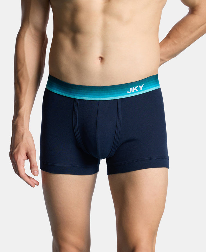 Super Combed Cotton Rib Solid Trunk with Ultrasoft Waistband & StayFresh Treatment - Navy (Pack of 2)