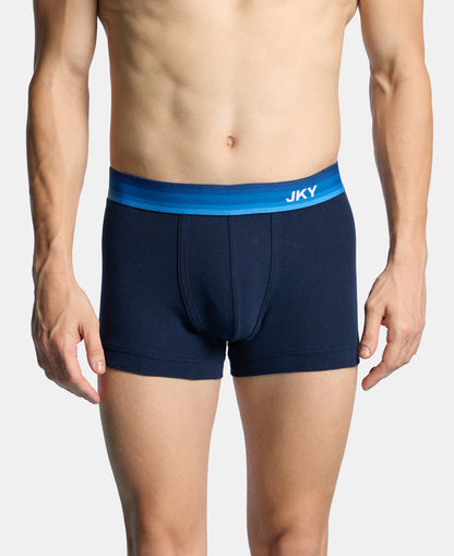 Super Combed Cotton Rib Solid Trunk with Ultrasoft Waistband & StayFresh Treatment - Navy (Pack of 2)