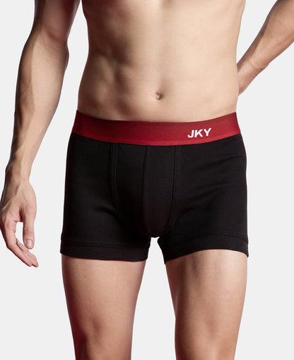 Super Combed Cotton Rib Solid Trunk with Ultrasoft Waistband & StayFresh Treatment - Black (Pack of 2)