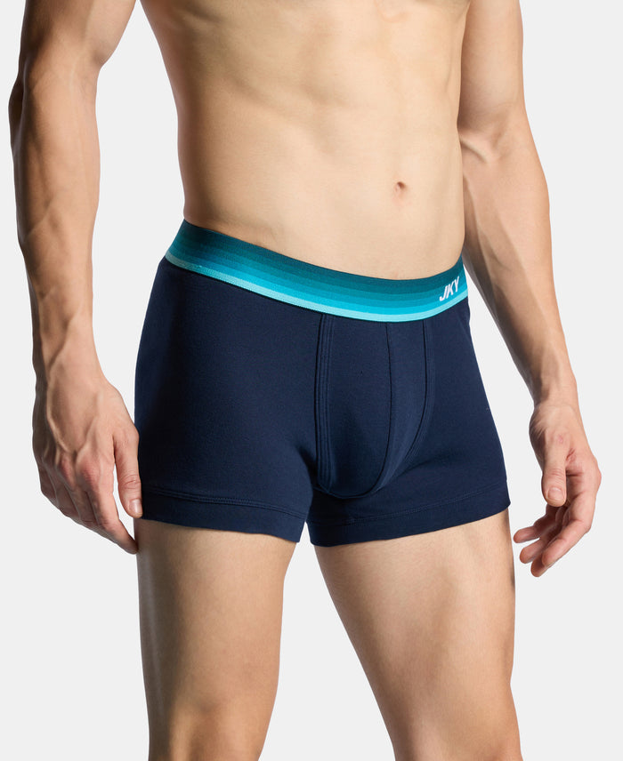 Super Combed Cotton Rib Solid Trunk with Ultrasoft Waistband & StayFresh Treatment - Navy (Pack of 2)