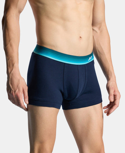 Super Combed Cotton Rib Solid Trunk with Ultrasoft Waistband & StayFresh Treatment - Navy (Pack of 2)