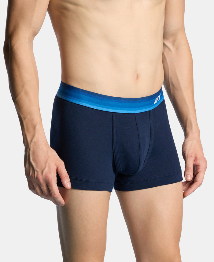 Super Combed Cotton Rib Solid Trunk with Ultrasoft Waistband & StayFresh Treatment - Navy (Pack of 2)