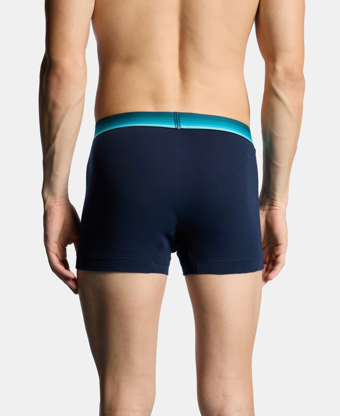 Super Combed Cotton Rib Solid Trunk with Ultrasoft Waistband & StayFresh Treatment - Navy (Pack of 2)