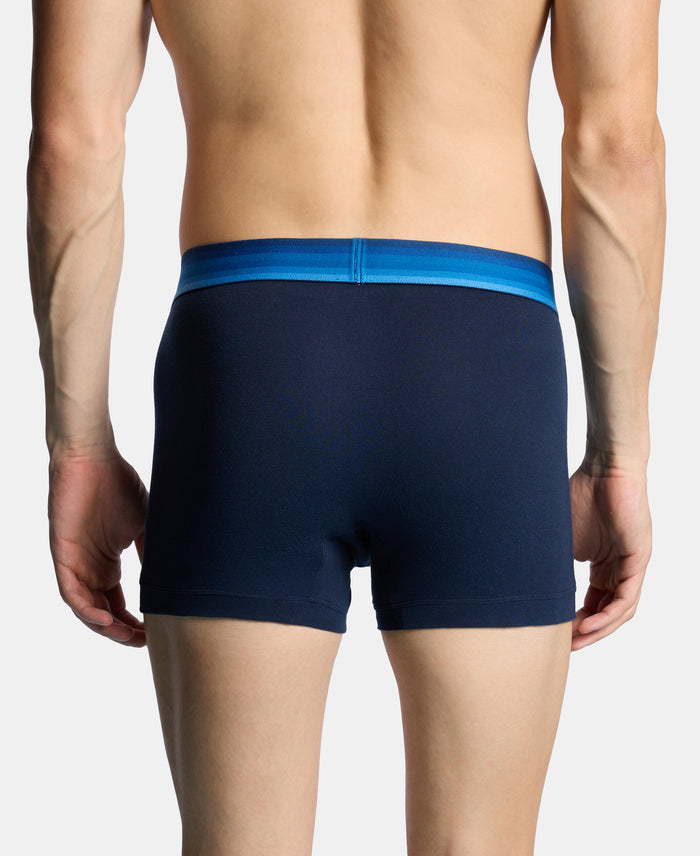 Super Combed Cotton Rib Solid Trunk with Ultrasoft Waistband & StayFresh Treatment - Navy (Pack of 2)