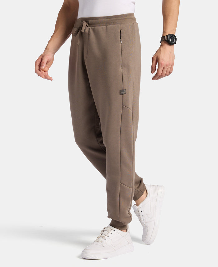Super Combed Cotton Rich Fleece Fabric Regular Fit Jogger with Zipper Pockets - Bungee Cord