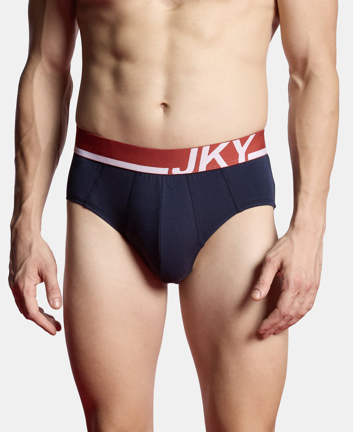 Super Combed Cotton Solid Brief with Ultrasoft Waistband and StayFresh Treatment - Navy (Pack of 2)