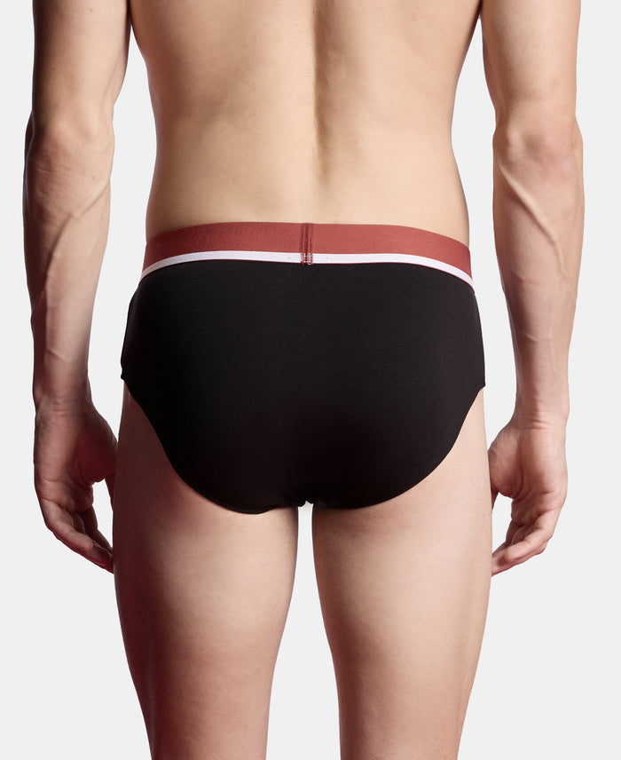 Super Combed Cotton Solid Brief with Ultrasoft Waistband and StayFresh Treatment - Black (Pack of 2)