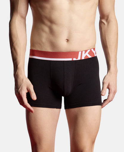 Super Combed Cotton Solid Trunk with Ultrasoft Waistband and StayFresh Treatment - Black (Pack of 2)