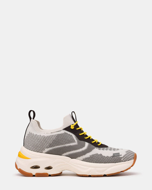 SWOOP Grey Multi Lace-Up Low-Top Platform Athletic Women's Sneaker | Steve Madden
