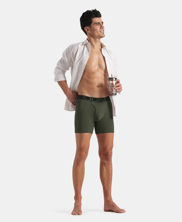 Tencel Microfiber Elastane Stretch Solid Boxer Brief with Natural StayFresh Properties - Thyme