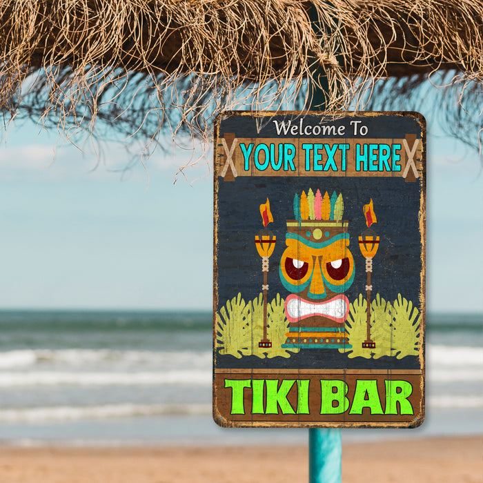 Tiki Bar Sign Beach House Backyard Barbecue Pool Décor Tropical Theme Sign Paradise