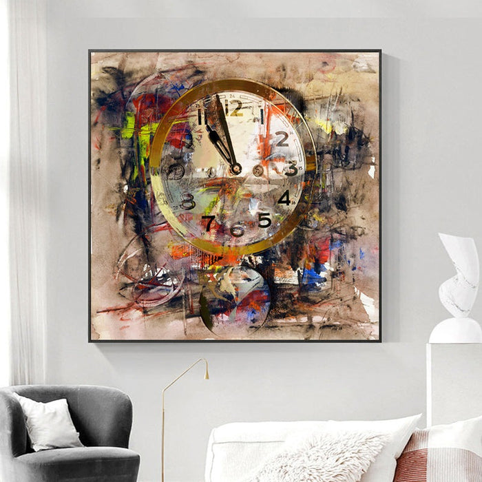 Timeless Reverie: Abstract Retro Clock Art