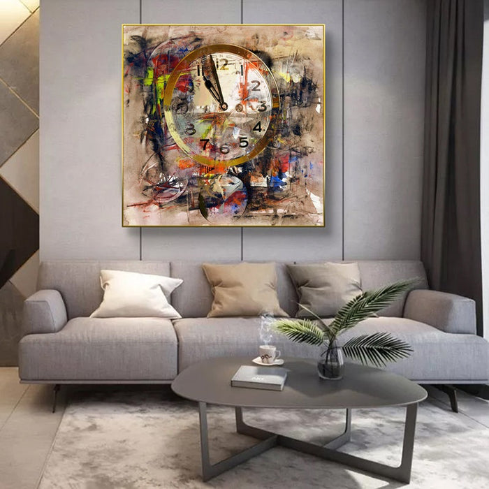 Timeless Reverie: Abstract Retro Clock Art