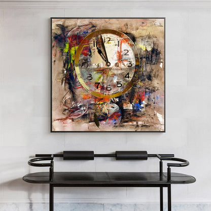 Timeless Reverie: Abstract Retro Clock Art