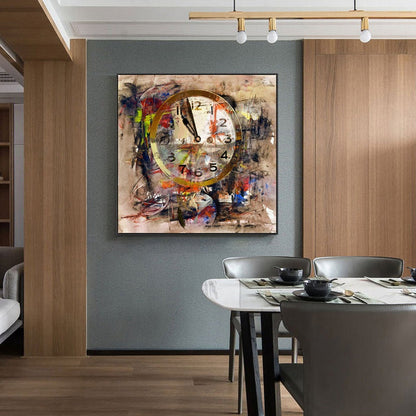 Timeless Reverie: Abstract Retro Clock Art