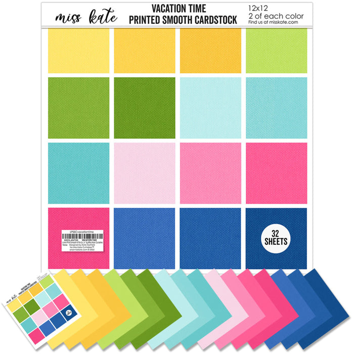Vacation Time - Linen Printed Smooth Cardstock Single-Sided