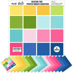 Vacation Time - Linen Printed Smooth Cardstock Single-Sided