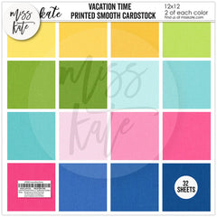 Vacation Time - Linen Printed Smooth Cardstock Single-Sided