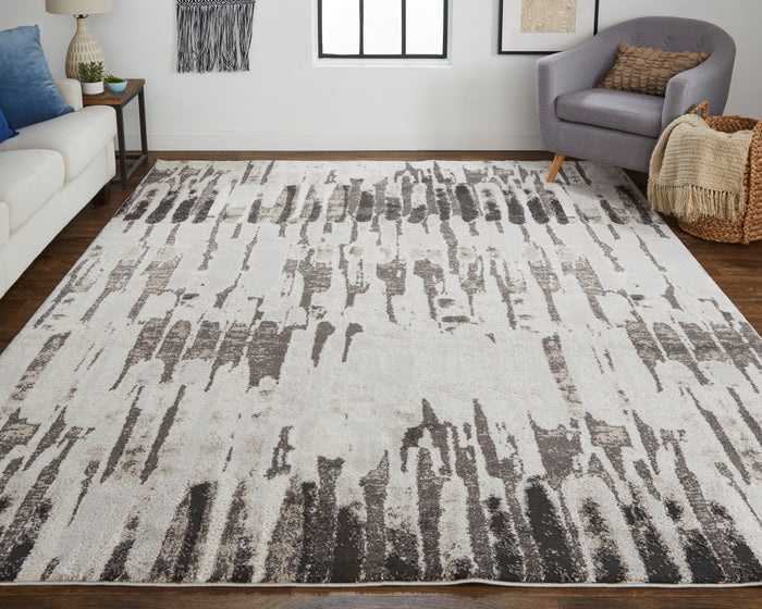The Rug Corner Feizy Vancouver Modern Abstract - Ivory/Brown/Gray