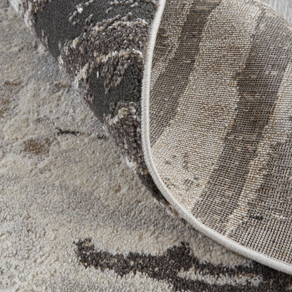 The Rug Corner Feizy Vancouver Modern Abstract - Ivory/Brown/Gray