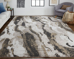 lifestyle The Rug Corner Feizy Vancouver Modern Abstract - Ivory/Brown/Taupe