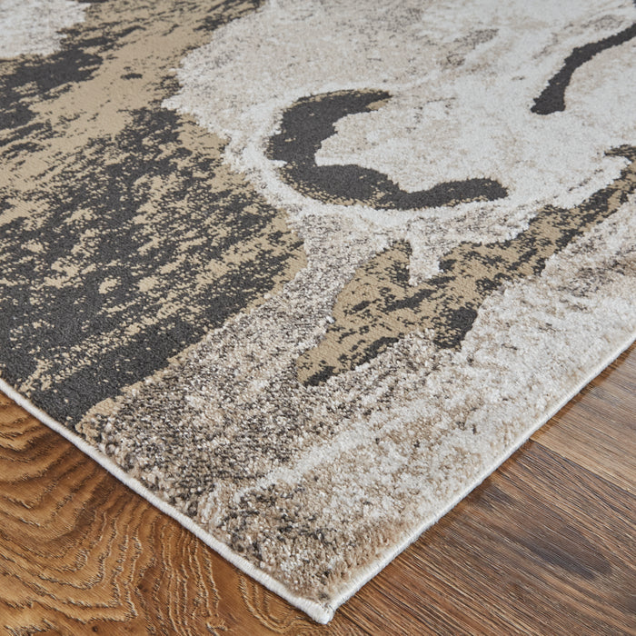 The Rug Corner Feizy Vancouver Modern Abstract - Ivory/Brown/Taupe